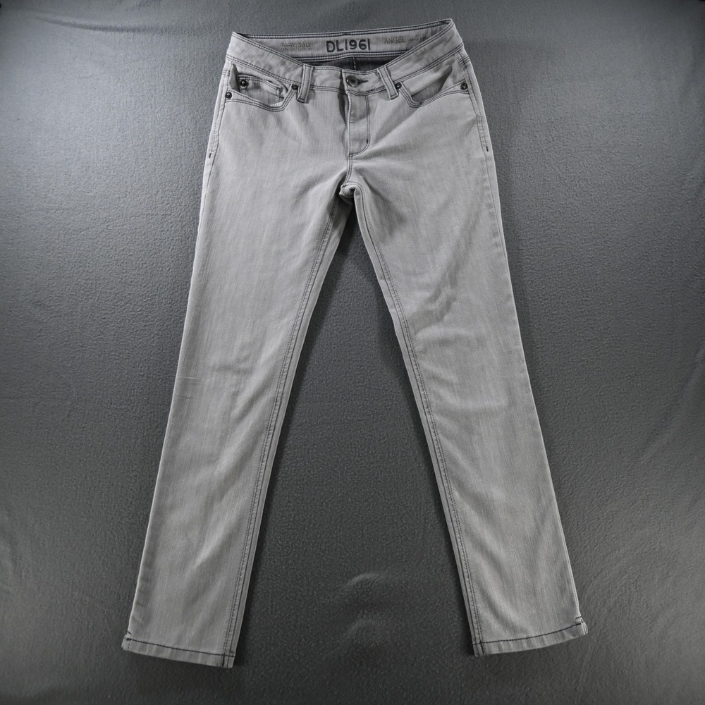 DL1961 Womens Angel Mid-Rise Skinny Ankle Jeans 27 Gray